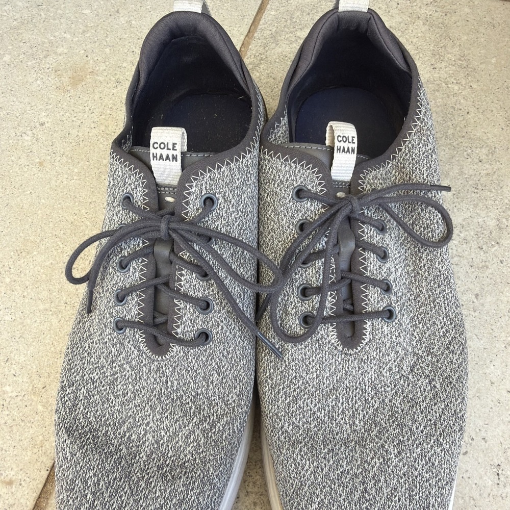 Mens Cole Haan GrandPlus Essex Distance Knit Oxford Nimbus Cloud Gray 13M - Picture 4 of 8